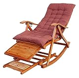 WECDS Tumbona Plegable Silla Mecedora Sillón Reposabrazos Respaldo Silla para Playa Jardín Sala de Estar Riverside Seaside (Color: Tumbona + cojín)