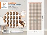 BAI PIN HUI (COD.309) Cortina para puerta exterior, Modelo IBIZA, 60 tiras, Color: MARRÓN, Materiales: plástico y aluminio, Tamaño: 90 x 210 cm