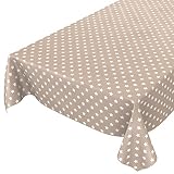 Anro - Mantel de hule lavable, 95% PVC, 5% poliéster., estrellas beige, 100 x 140cm Schnittkante