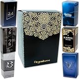 Set de 6 (seis) Perfumes Para Hombre 15ml -Total 90 ml- Cada uno en Caja Individual con Atomizador. (Eau de Toilette) Presentados en una Caja de Regalo Organiterra