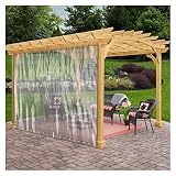 AMDHZ Cortina Transparente for pérgola Cortina de plástico Impermeable de 0,5mm con Ojal, for Exterior, jardín, pérgola, terraza (Color : Transparent, Size : 2.50x3m)