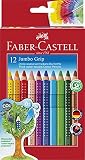 Faber-Castell 110912 Lápices de colores Jumbo GRIP, caja de 12