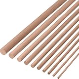 GEDOTEC Varilla redonda 8 mm bastones BEECH hechos a mano | Longitud de barras redondas 1000 mm | palos madera estables de alta calidad | Hecho alemania | troncos manualidades y jardín - 10 piezas
