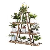 unho Soporte Plantas de Madera, Estanterias para Macetas de 4 Niveles de Exhibición Soporte Macetas para Plantas Interior Exterior para Salón Balcón Jardín Patio 104x25x102cm