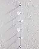 Perchero Latón Giratorios Vertical Entrada Recibidor Modernos Colgador Ropa Pared con 6 Ganchos para Toalla Sombrero Bolso Saco, En Pasillo Dormitorio Sala De Estar Baño Estudio H60cm, Silver