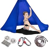 YUEBAOBEI Antena De Yoga Hamaca/Columpio/Honda/Herramienta De Inversión, Yoga Antigravedad, Sábana Vertical De Yoga De Tela Vertical Hamaca para Gimnasia Pilates,Azul