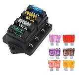 Gebildet Caja del Sostenedor del Fusible de la Lámina Estándar del Coche de 4 Maneras (Apliqúese a 1~40 AMP), Bloque con 10 Fusibles Libres de la Lámina (3A 5A 7.5A 10A 15A 20A 25A 30A 35A 40A)