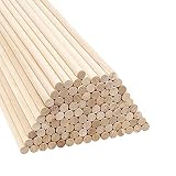 Belle Vous Palo Madera Redondo Natural (Pack de 100) - 18 cm de Largo Varas de Madera Extra Largas Sin Terminar - 9,5 mm de Grosor - Palos de Madera Redondos, Manualidades, Decoraciones, Arte