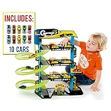 MOLTO | Parking Infantil de 4 Plantas con Garaje, Rampas, Lavadero, Ascensor, Gasolinera y Zona de Engrase | Incluye 10 Coches de Juguete | Juguetes Educativos para Niños y Niñas | + 3 Años