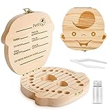 Caja para guardar dientes para niños y niñas, Regalo para niños en madera de souvenir, Acumulación de dientes (Niño)