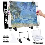 ARTDOT A4 Mesa de Luz Dibujo light board Ajustable Soporte LED Tableta de Luz Dibujo con Cable USB para 5D Diamante Pintura, Artesanía, Bocetos, Animacion, Tatoo Dibuja