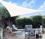 AXT SHADE Toldo Vela de Sombra Triangular 3 x 3 x 4,25 m, protección Rayos UV y HDPE Transpirable para Patio, Exteriores, Jardín, Color Beige