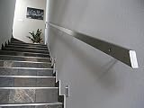 Pasamanos rectangular de acero inoxidable, 40 x 20 mm, gris
