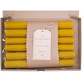 LAMARE Vela de Miel de Abeja Natural 100 % Cera de Abeja Pura (Pack de 6, 20 cm longitud - 2 cm diámetro) - SIN PARAFINA - 100% artesanal y natural