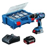 Bosch Professional 18V System taladro percutor a batería GSB 18V-28 (incl. 1 batería 2.0 Ah, 1 batería 4.0 Ah, cargador GAL 18V-20, L-Case Pick&Click + set acc. de 100 uds.) - Amazon Exclusive Set