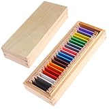 MiSha Tabletas de Color Caja Media, Material Montessori de Madera Juguete de Aprendizaje sensorial de Arte