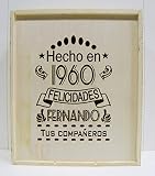 Caja de Madera para 3 Botellas de Vino grabada y Personalizada Hecho EN EL AÑO. Regalo cumpleaños, Aniversario, jubilación o Cualquier celebración