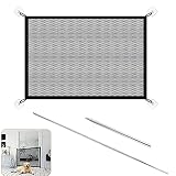 ERFGT Puerta de Escalera para Bebé y Mascota, Plegable Portátil Puerta para Perros, Vallas Gasa, Puerta de Malla, Puerta Mágica, Safe Guard Instalar en Cualquier Lugar