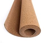 Corcho en rollo de 5 mm de espesor. Venta por metros. Aislamiento acústico y térmico, tablón de anuncio para pared, antiestático para suelos. (1,5 X 1 M)