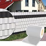 Zueyen Paneles de protección visual de PVC, doble varilla, para valla de jardín, incluye 20 clips, resistente a la intemperie, sin mantenimiento, fácil montaje (35 m x 19 cm)