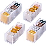 Organizador de Ropa Interior para Cajones Cajas Plegables de Malla de Tela para Calcetiones Medias (Blanco)