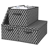 Caja de almacenamiento con tapa, caja grande, plegable, cesta de almacenamiento, caja de cartón, caja plegable para estantería, sótano, archivo, libros, juguetes (gris) 3 unidades, 40 x 30 x 25 cm