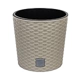 Prosperplast Maceta Redonda 15,3 litros Rato con cubilete para Plantar en Color Mocca 30 x 30 x 27 cm, 15.3 litros