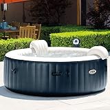 INTEX PureSpa - Bulles y LED (4 plazas, 196 x 71 cm), color azul marino