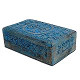 BHAVATU - Joyero hecho a mano de madera de mango azul con grabado de árbol de la vida, para mujeres y hombres, tallada a mano, para decorar el hogar
