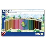 Staedtler Noris 185 M36. Lápices de colores ecológicos. Caja de metal con 36 unidades.