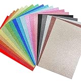 VGOODALL Papel de cartulina con purpurina, 20 hojas de papel brillante multicolor para manualidades, cartulina para tarjetas, manualidades, caja de regalo, envoltorio de cumpleaños, 10 colores, 250 g
