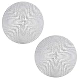2 Piezas Manteles Individuales Redondos de Plata, Mantel Individual con Aislamiento Térmico, Mantel Individual Redondo de PVC, para Portaplatos, Decoración de Mesa (Plata)