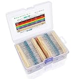 DollaTek 2600Pcs Kit de resistencia de 130 valores, 1% Resistencias surtidas 1 Ohm-3M Ohm 1 / 4W Surtido de resistencias de película metálica con caja de almacenamiento para proyectos de bricolaje