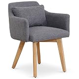 Menzzo Gybson Silla/Silla Scandinaves, Tejido, Gris Claro, 58 x 58 x 70 cm