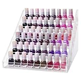 Kurtzy Expositor Pintauñas 6 Niveles - Organizador de Esmaltes Acrílico Transparente 30 x 24 x 18 cm – Para Hasta 60 Frascos de Esmalte de Tamaño Regular – Para Mesa, Tocador, Escritorio