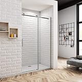 160x195cm Mampara de Ducha Perfil Aluminio Liso, Puerta de Ducha Corredera con Crsital Templado de 8mm ANTICAL