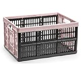CABLEPELADO - Caja Plegable con Asas de 32L - Almacenamiento - Caja Robusta - Capacidad de 32 litros - Carga util 20 kg Color Rosa Claro