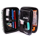 Estuche de Viaje para guardar suministros - Organizador de Tiras Reactivas para Azúcar en Sangre, Medidores de Glucosa, Plumas, Lancetas - Paquete Rígido (Extra grande, Cactus)