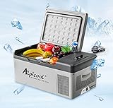 Alpicool - Nevera congelador portátil eléctrica con compresor para automóviles, camiones y caravanas, ideal para ir de viaje, pesca, pícnic, camping, uso exterior 12/24 V CC, 15 l