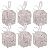 30 Piezas Cajas de Regalo de Cartón Blanco, Cajas de Papel para Dulces, Cajas Cuadradas de Papel para Dulces, Caja de Dulces, Caja de Dulces de Boda, para Dulces, Bodas, Cumpleaños, Navidad