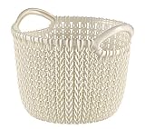 Curver Cesta Knit Redonda XS ~3L, Blanco Oasis, 18.2x17.6x13.7 cm, 230003