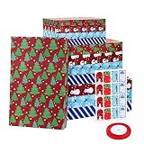 Cabilock Cajas de Regalo Grandes de 12 Piezas 4 Patrones Diseñadas para Las Fiestas con Tapas Cajas para Batas Cajas para Camisas Cajas de Regalo Navideñas Perfectas con Cintas Y Pegatinas