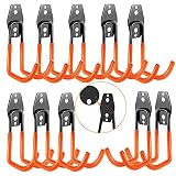 3-H Colgadores de Bicicletas pared Soportes para Colgar Bicicletas Ganchos Escalera Ferretería, Heavy Pesado Colgadores para Garaje con Montaje en Pared Soporte para Escalera Storage (orange)