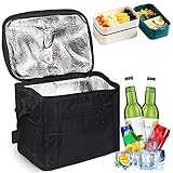 Nevera Bolsa 10L,Bolsa Térmica Plegable,Bolsas De Picnic,Bolsa Isotermica Camping,Bolsas Térmicas Almuerzo, Bolsa Comida Térmica,Bolsa Refrigeradora para Picnic,Bolsa Nevera Playa Portatil (Negro)