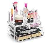 display4top Caja acrílica Estante de maquillajes Maquillaje Cosméticos Joyería Organizador (4 Drawers Clear C)