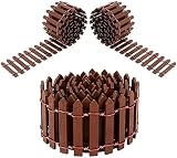 Iyowei 3Pcs Mini Valla en Miniatura 90*5cm, Valla de Jardín en Miniatura Valla Muñecas Mini Valla Madera para Adorno en Miniatura y árboles de Navidad, Valla para Jardín de Hadas (Marrón,90*5cm)