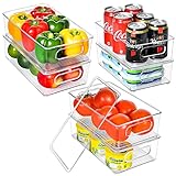 GoMaihe Organizador Nevera 6 Piezas - Caja de Organizador Frigorifico Transparente de Plastico Alta Tenacidad BPA-Free - Organizador Frigorifico Apilable con Tapa y Cajon