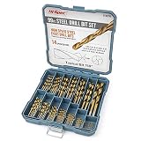Hi-Spec Juego de Brocas Múltiples de 99 Piezas. Set Brocas de Acero Recubiertas en Titanio HSS. Para Taladrar y Perforar Metal, Madera y Piedra, Ideal Para Bricolaje. Incluye Kit de Almacenamiento.