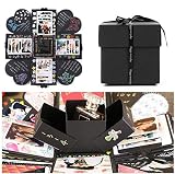 EKKONG Explosion Box Scrapbook Creative DIY Photo Album de Accesorios para cumpleaños Aniversario Boda San Valentín Día de la Madre Navidad (Negro)