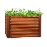 blumfeldt Rust Grow bancal, macetero, lámina de Acero zincado, Grosor: 0,6 mm, fácil de Montar, Acabado en óxido, 100 x 60 x 100 cm, Tono óxido